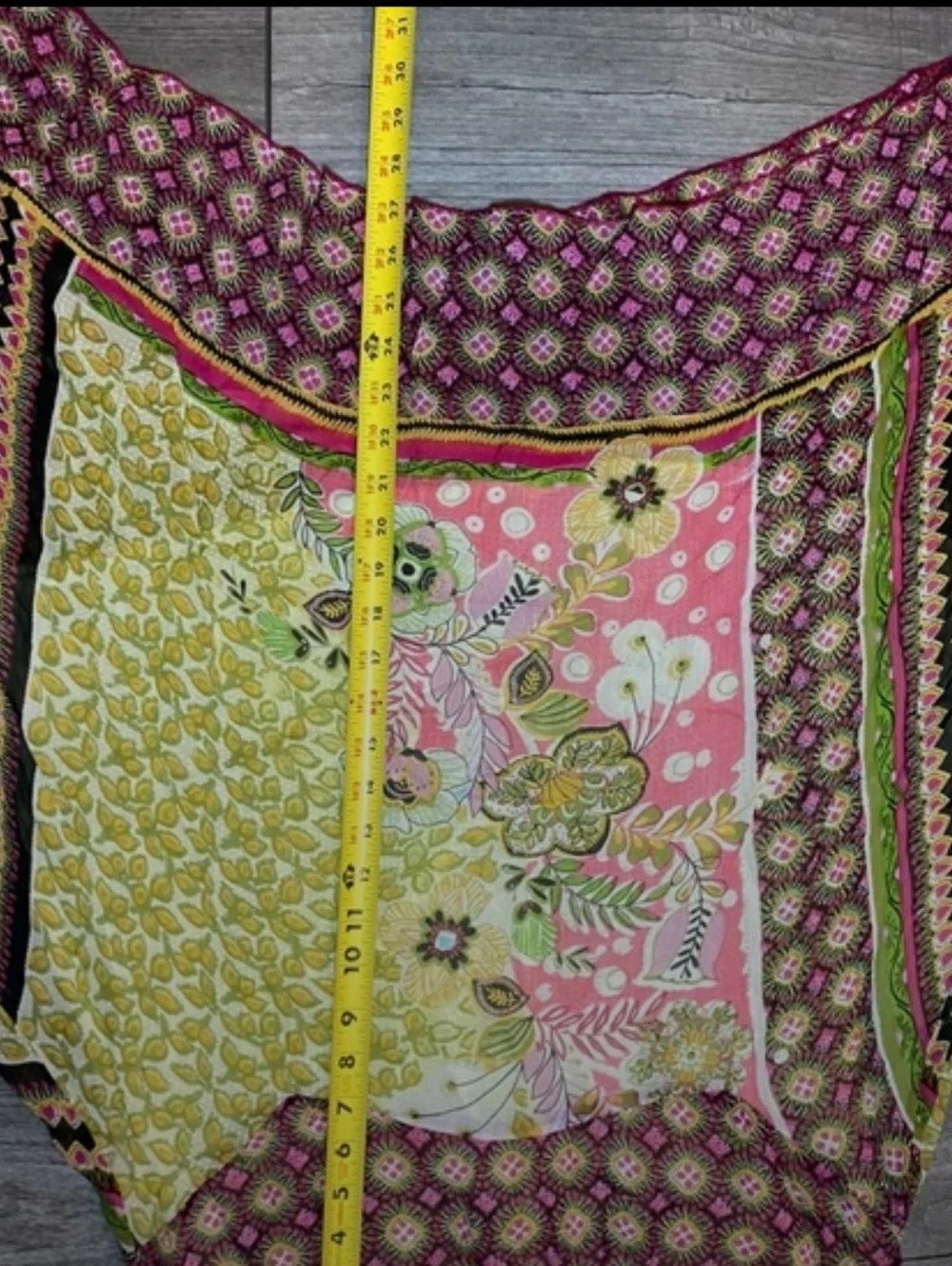 Bila Patchwork Midi Skirt in Yellow, Pink, Green and Brown - Picture 7 of 8